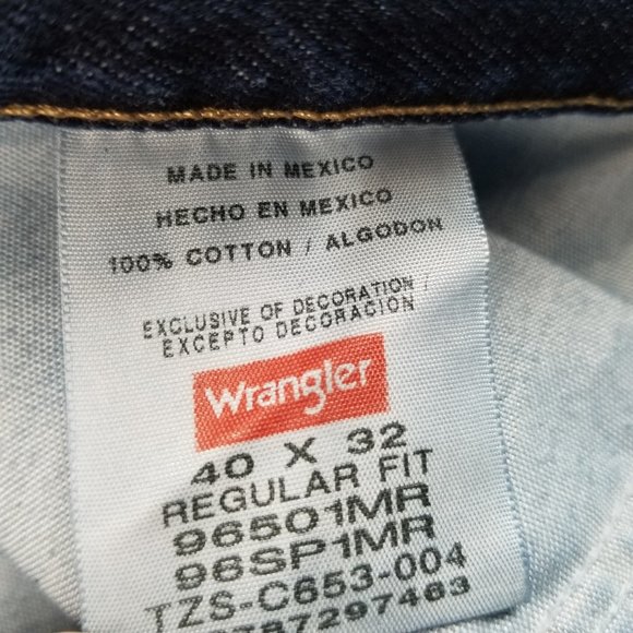 2 of Wrangler Men's Five Star 96501MR Denim Jeans Regular Fit Size 40 x32 - Picture 7 of 7